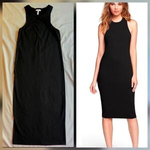 Leith Black Stretch Bodycon Sleeveless Midi Dress sz S